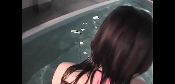  JAV schoolgirl in bikini bareback sex in love hotel pool